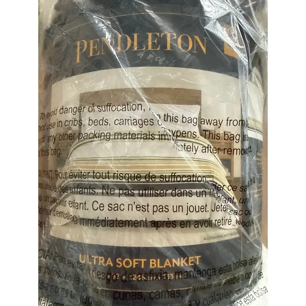 Pendleton Queen Blanket Pinto Basin Ivory Ultra Soft Plush Fleece 98x92 NIP
